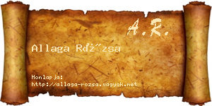 Allaga Rózsa névjegykártya