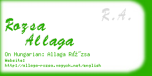 rozsa allaga business card